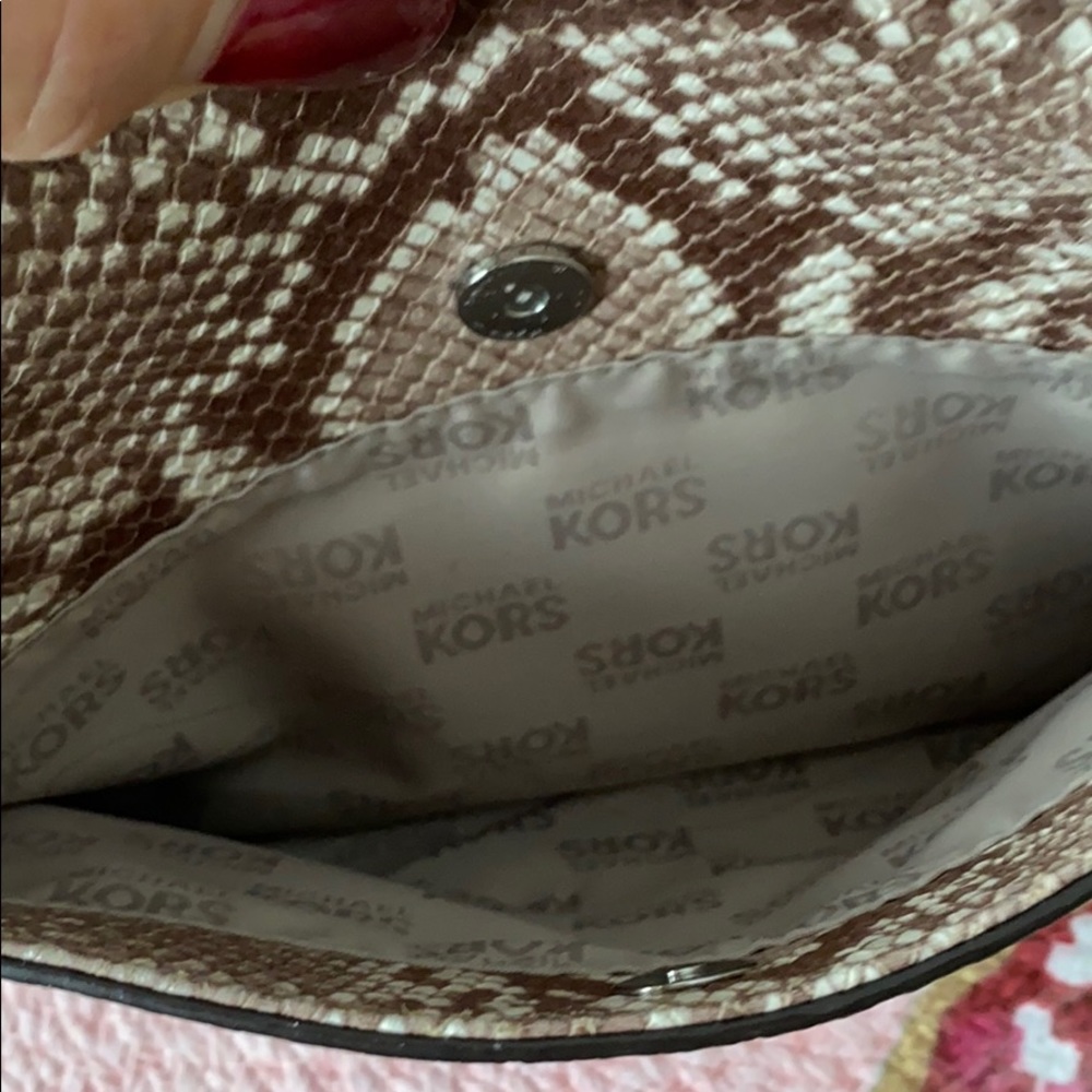 Mk Pocket Book Python Snake Brown Beige - image 5